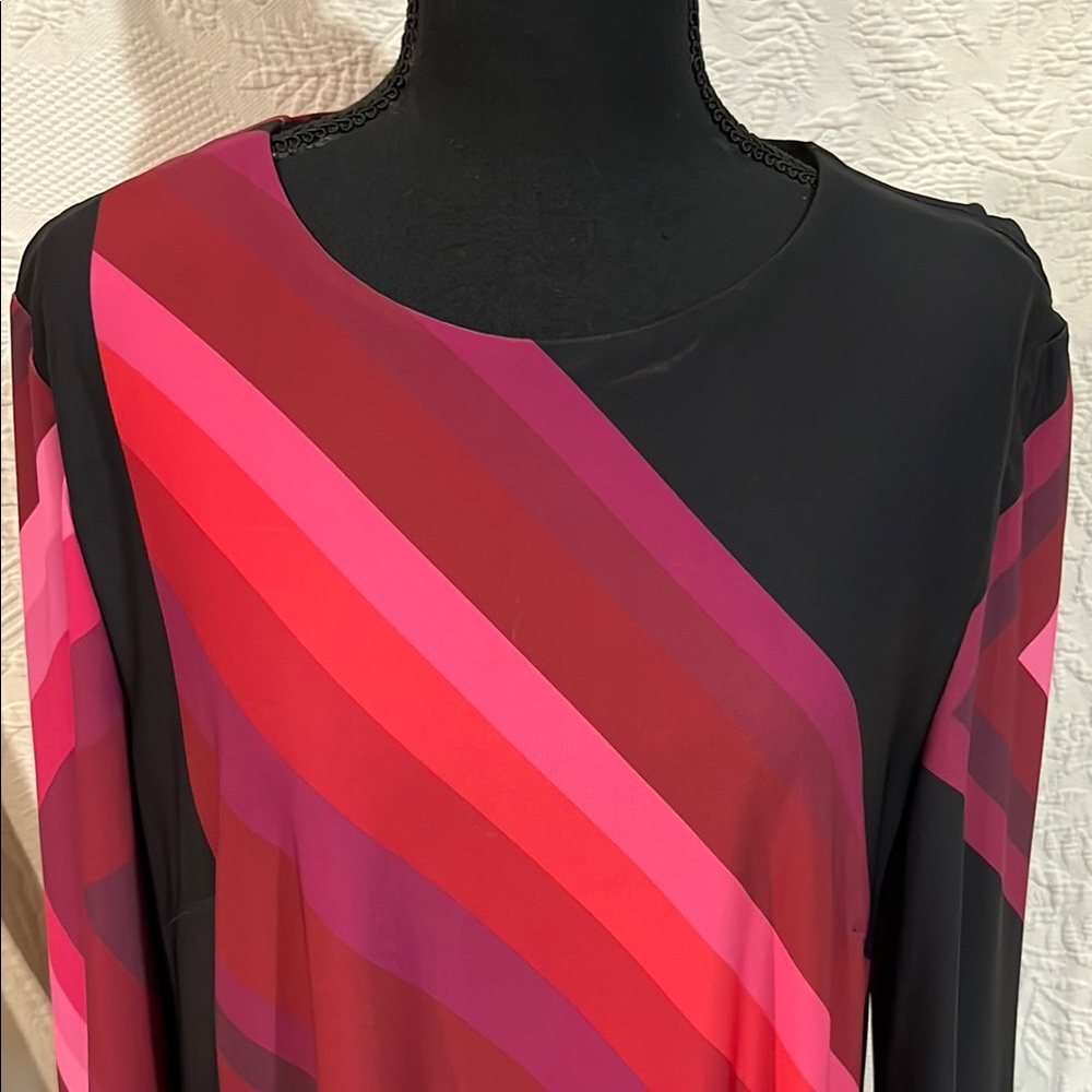 Trina Turk Pink and Black Geometric Dress, size 14 - Picture 3 of 12